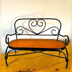 Petite Heart Scroll Bench for Stuffed Animals or Plants